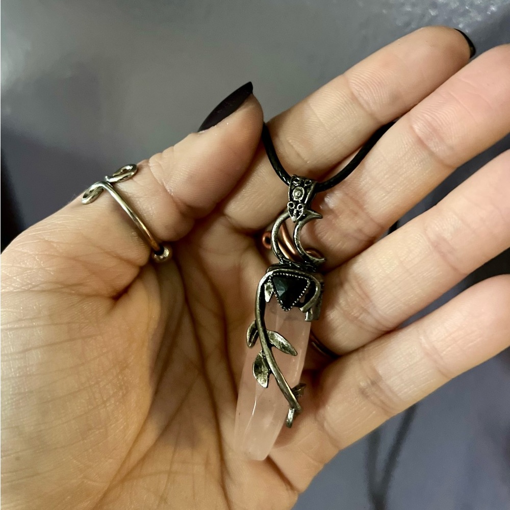 Rose Quartz & Obsidian Necklace